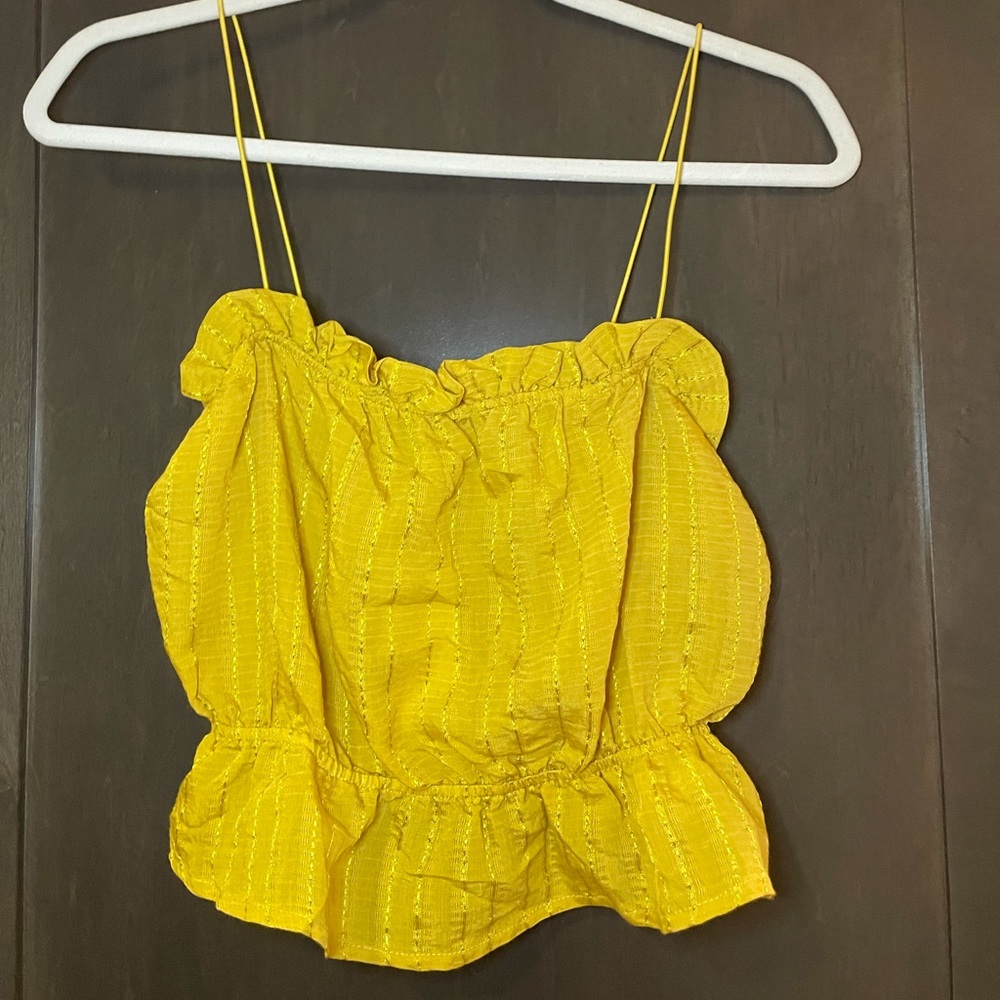 Gold/green moon river crop top